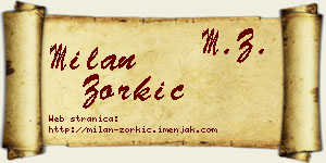 Milan Zorkić vizit kartica
